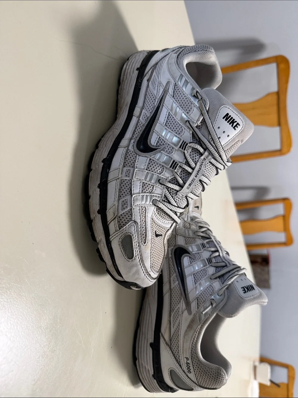 Nike P6000 Men's Light Gray and Black Running Sneakers